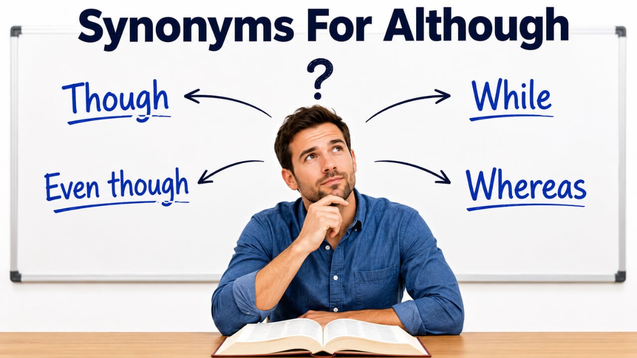 synonyms for although