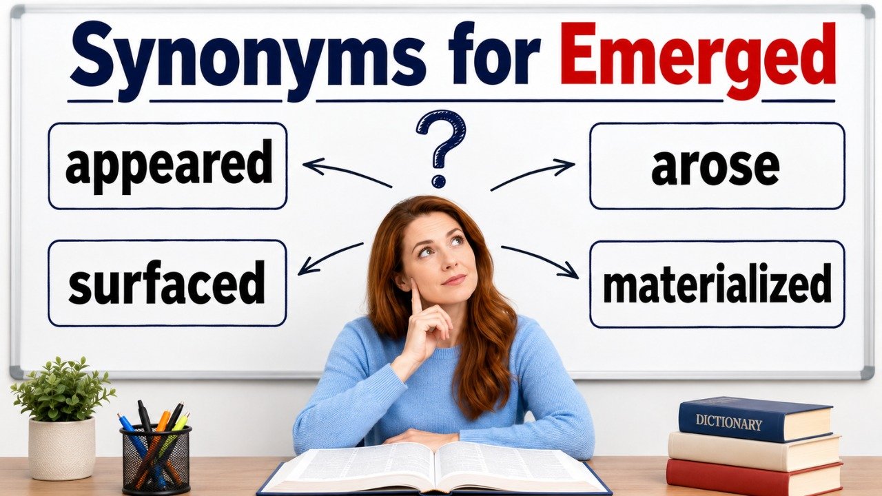 synonyms for emerged