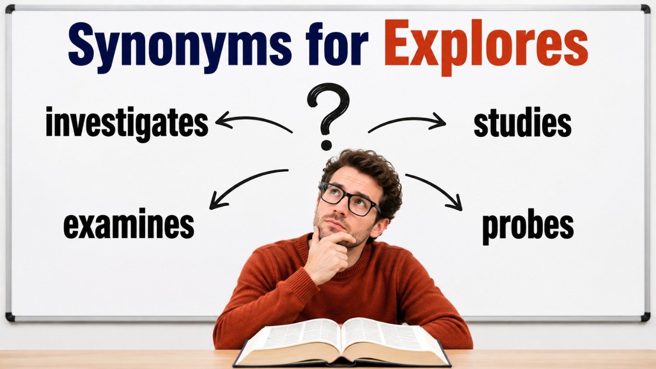 synonyms for explores